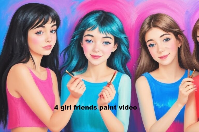 4 girl friends paint video