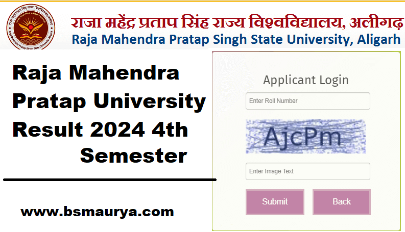 Raja Mahendra Pratap University Result 2024 4th Semester