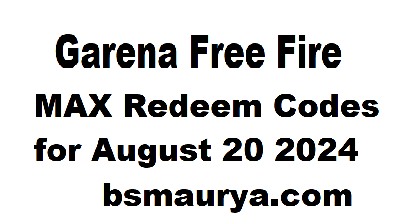 Garena Free Fire MAX Redeem Codes for August 20 2024