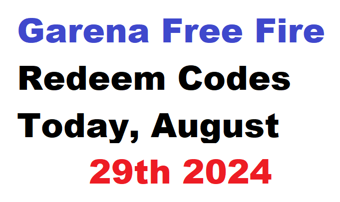 Garena Free Fire Redeem Codes Today, August 29th 2024