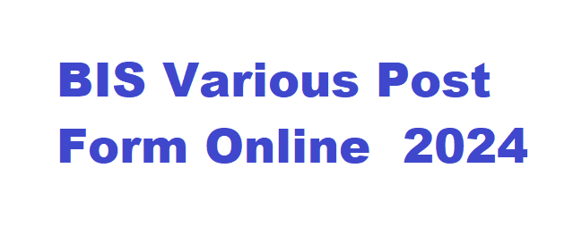 BIS Various Post Form Online 2024