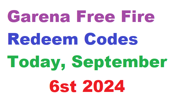 Garena Free Fire Redeem Codes Today, September 6st 2024:- Here are some Garena Free Fire redeem codes for September 6th, 2024. These codes offer exciting in-game